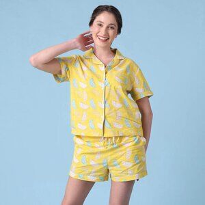NEW!  Melon Shorts PJ Set with Shorts 100% Cotton Yellow Size XLarge